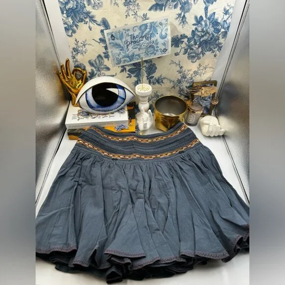 🆕 ISABEL MARANT ETOILE 🧿 NWOT Breeda Cotton Embroidered Mini Skirt -SZ 38 - Picture 10 of 16